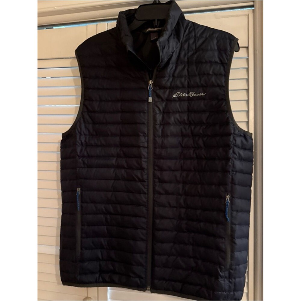 Eddie Bauer Men's Navy Quilted Packable Down Vest